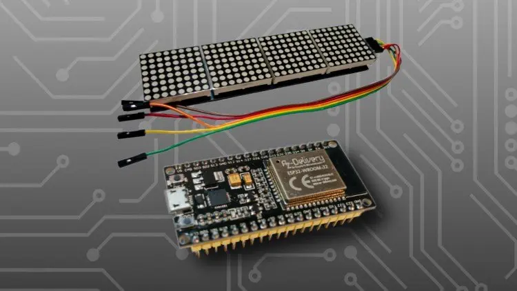 Control a LED Matrix via web interface with Arduino ESP32