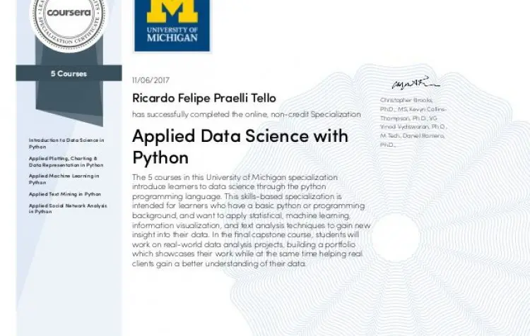 Applied Data Science with Python Specialization