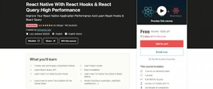 React Native With React Hooks & React Query:High Performance