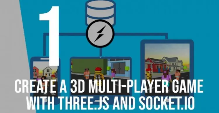 Create a 3D multi-player game using THREE.js and Socket.IO