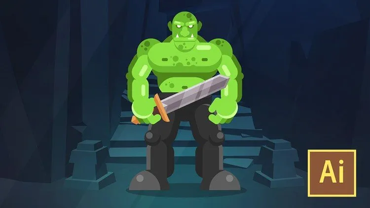 Learn Illustrator CC: Create a Simple Flat Vector Orc